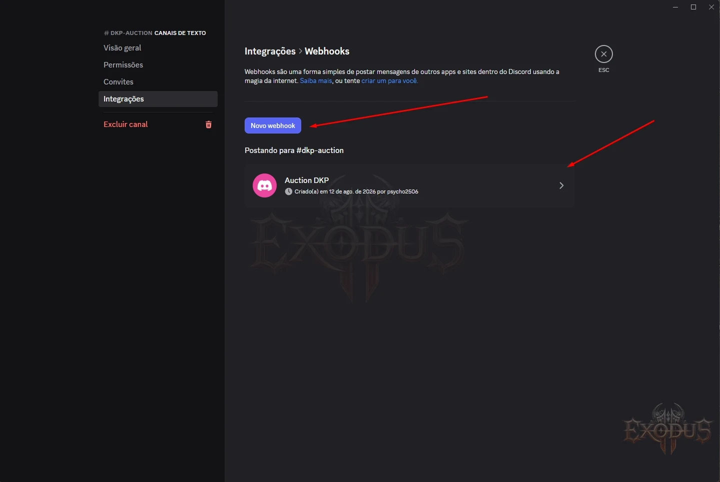 Creating the webhook
