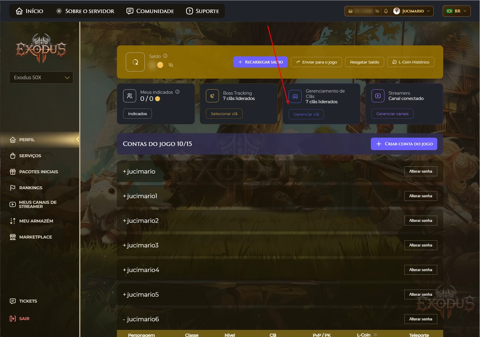 L2Exodus website dashboard